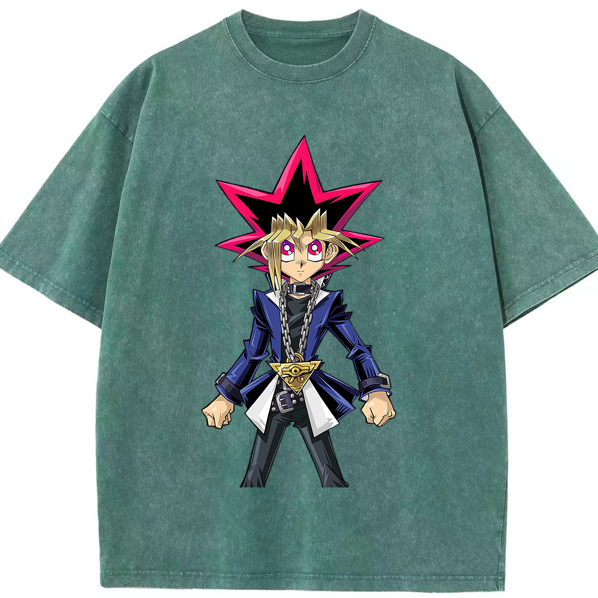 （画像用） 遊☆戯☆王 Yu-Gi-Oh! 綿100% ヴィンテージ風 半袖Tシャツ（フロントプリント）